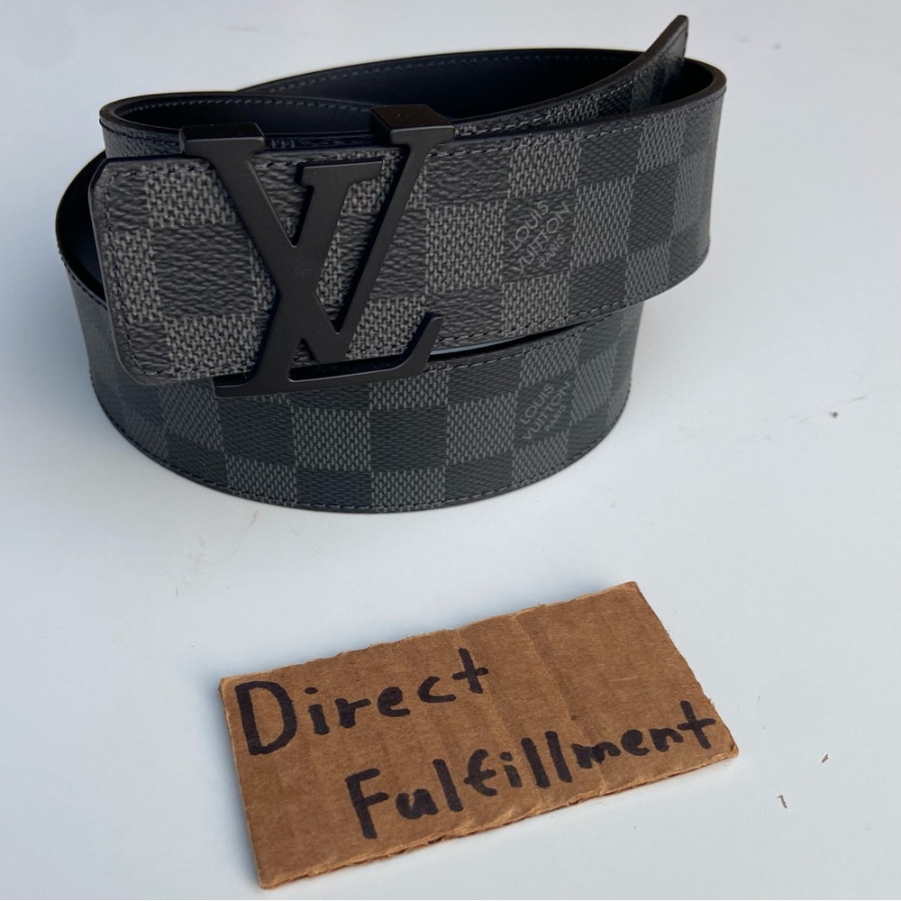 Louis Vuitton Belt Black Damier w/ Black Buckle Belt - Model: M9808 - Size 38 US